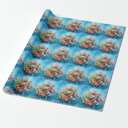 Blumenturtle Geschenkpapier (Ungerollt)