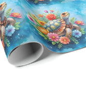 Blumenturtle Geschenkpapier (Rolleneckpunkt)