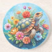 Blumenturtle Getränkeuntersetzer (Vorne)