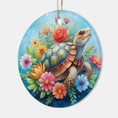 Blumenturtle Keramik Ornament (Links)