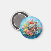 Blumenturtle Magnet (Vorderseite/Rückseite)