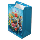 Blumenturtle Mittlere Geschenktüte (Vorderseite Schrägansicht)