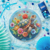 Blumenturtle Pappteller (Party)