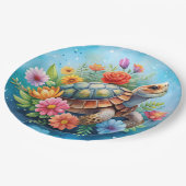 Blumenturtle Pappteller (Schrägansicht)