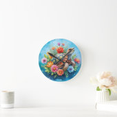 Blumenturtle Runde Wanduhr (Zuhause)