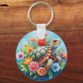 Blumenturtle Schlüsselanhänger (Rückseite)
