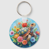 Blumenturtle Schlüsselanhänger (Rückseite)