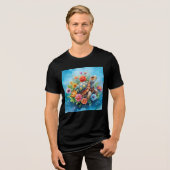 Blumenturtle Tri-Blend Shirt (Vorderseite voll)