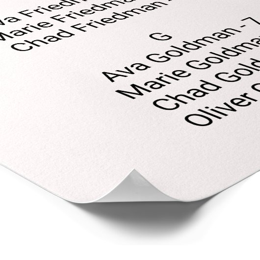 BlumenTypografie - Alphabetische Seetabelle Poster (Ecke)