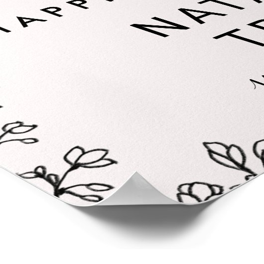 Blumentypografie Begrüßung Poster (Ecke)