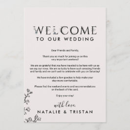 Blumentypografie Begrüßungsschreiben und Hintergru Programm