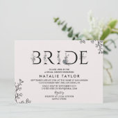 Blumentypografie-Brautparty Einladung (Stehend Vorderseite)