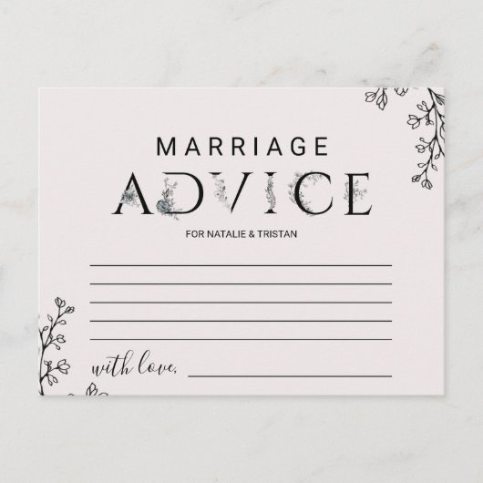 Blumentypografie-Eheberatungskarten Hinweiskarte (Vorderseite)