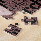 Blumentypografie Embedded White Orchid Foto Puzzle (Seite)