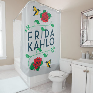 Blumentypographie Frida Kahlos Duschvorhang