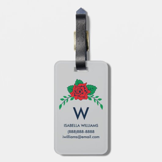 Blumentypographie Frida Kahlos | Gepäckanhänger (Rückseite vertikal)