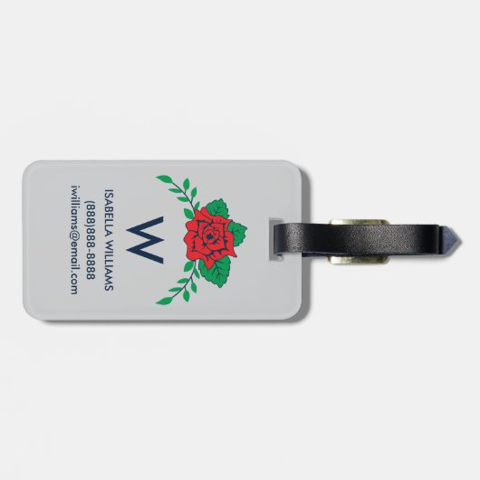 Blumentypographie Frida Kahlos | Gepäckanhänger (Rückseite horizontal)