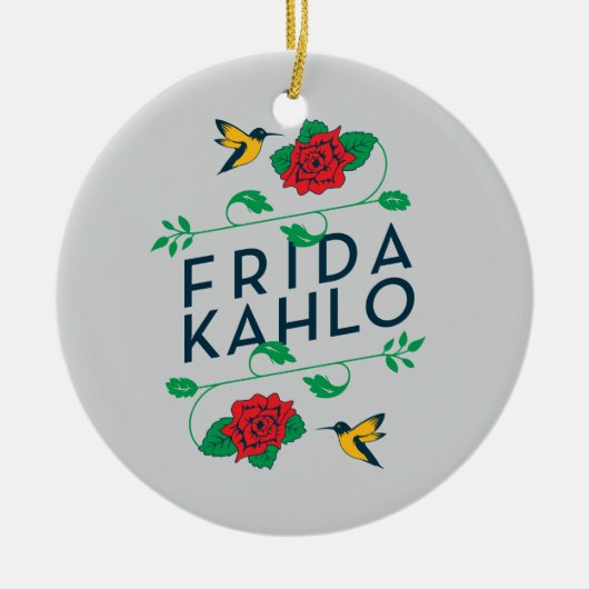 Blumentypographie Frida Kahlos | Keramikornament (Vorne)