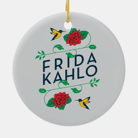 Blumentypographie Frida Kahlos | Keramikornament (Hinten)