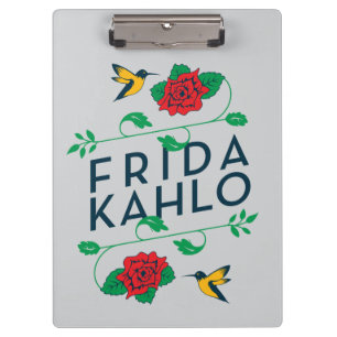 Blumentypographie Frida Kahlos   Klemmbrett