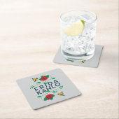 Blumentypographie Frida Kahlos | Rechteckiger Pappuntersetzer (Vor Ort)