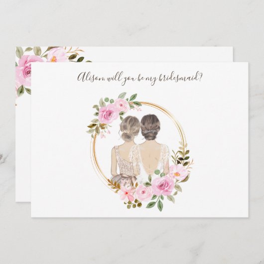 Blumenüberdachungskarte für Aquarellbilder (Vorne/Hinten)