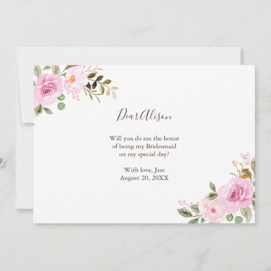 Blumenüberdachungskarte für Aquarellbilder (Rückseite)