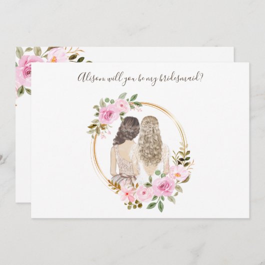 Blumenüberdachungskarte für Aquarellbilder (Vorne/Hinten)