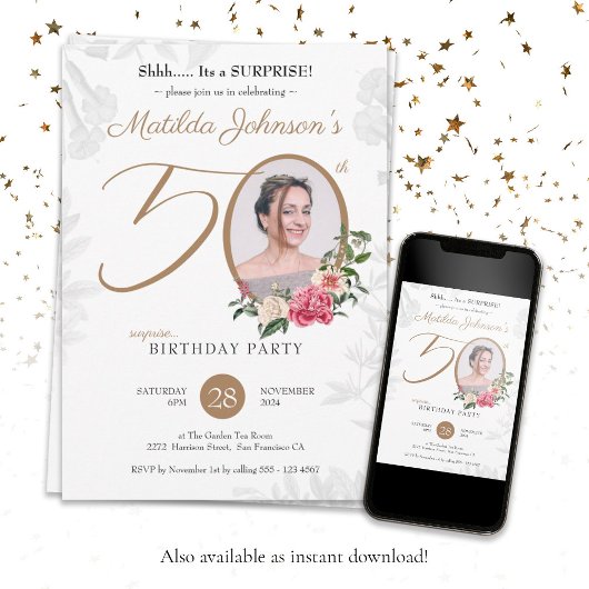 Blumenüberraschen 50. Geburtstag Einladung