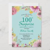 Blumenüberraschung 100. Geburtstag Einladung Aquam