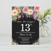Blumenüberraschung 13. Geburtstag Einladung (Stehend Vorderseite)