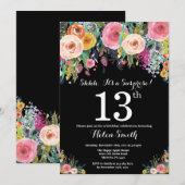 Blumenüberraschung 13. Geburtstag Einladung (Vorne/Hinten)
