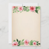 Blumenüberraschung 13. Geburtstag Einladung Rosa (Rückseite)