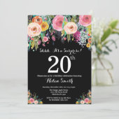 Blumenüberraschung 20. Geburtstag Einladung (Stehend Vorderseite)