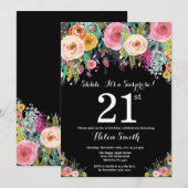 Blumenüberraschung 21. Geburtstag Einladung (Vorne/Hinten)