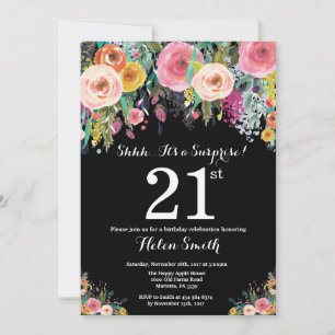 Blumenüberraschung 21. Geburtstag Einladung