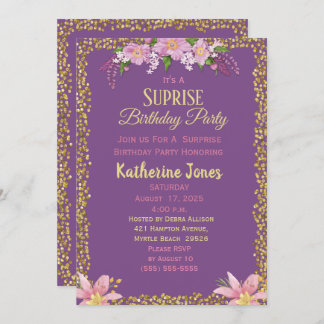 Blumenüberraschung Geburtstagsparty Einladungen