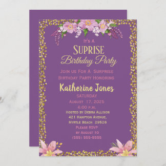 Blumenüberraschung Geburtstagsparty Einladungen