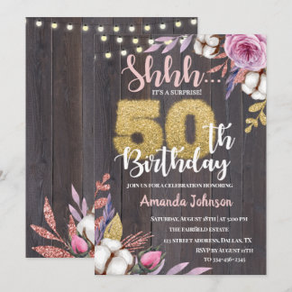 Blumenüberraschung Party 50. Geburtstag Einladung