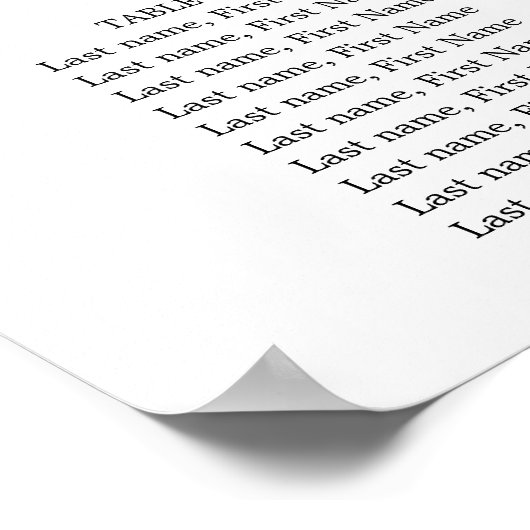 Blumenübersicht 16 Tischplakette Poster (Ecke)