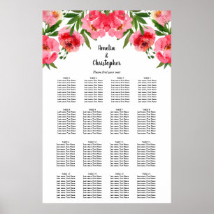 Blumenübersicht 16 Tischplakette Poster