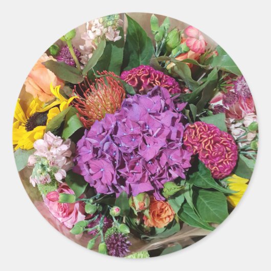 Blumenübersicht Runder Aufkleber (Vorderseite)