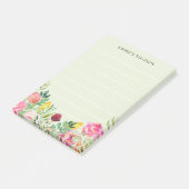 Blumenüberzug Personalisiert, um Hinweise anzugebe Post-it Klebezettel (angewinkelt)