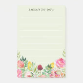 Blumenüberzug Personalisiert, um Hinweise anzugebe Post-it Klebezettel (Vorderseite)