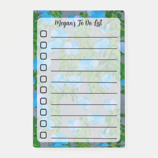 Blumenüberzug Post-it Klebezettel (Vorderseite)