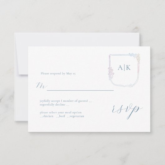 Blumenüberzug von Arms Boho Wreath Wedding RSVP Ca Karte (Vorderseite)