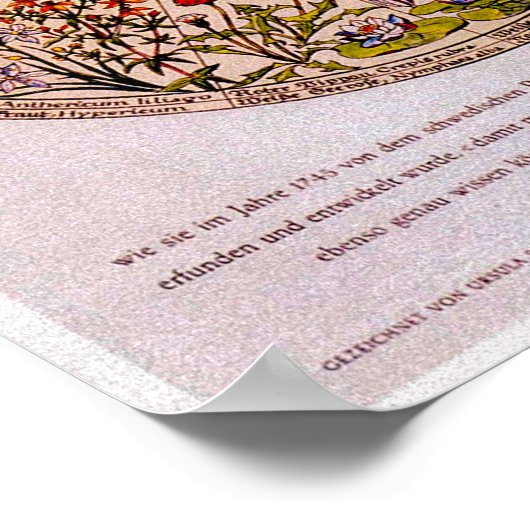 Blumenuhr-Blume Uhr Vintage Kunst Poster (Ecke)