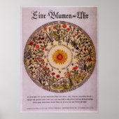 Blumenuhr-Blume Uhr Vintage Kunst Poster (Vorne)