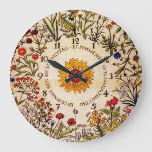 Blumenuhr Blumen-Uhr Große Wanduhr