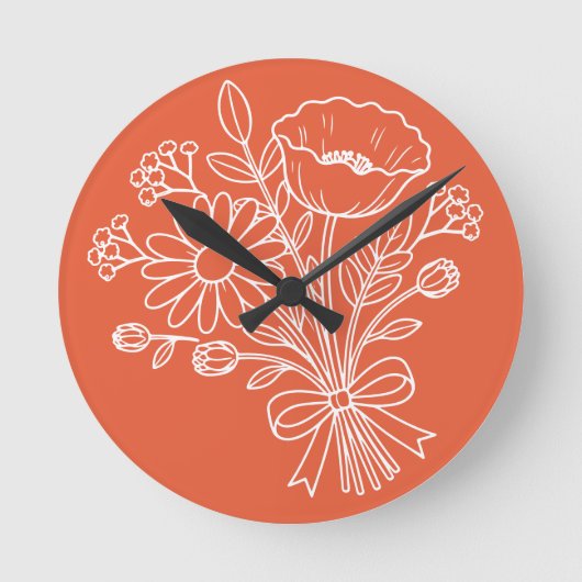 Blumenuhr-Design Runde Wanduhr (Vorderseite)